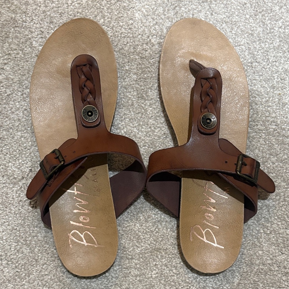 Blowfish Brown Sandals with Braided Strap